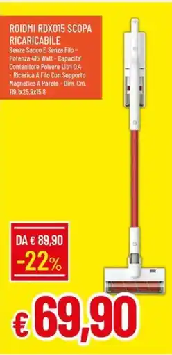 IperFamila Roidmi Rdx015 scopa ricaricabile offerta