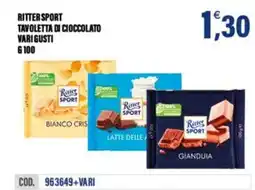 Adhoc Ritter Sport tavola di cioccolato vari gusti offerta