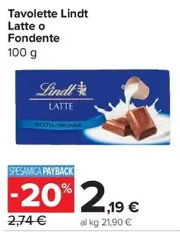 Carrefour Express Tavolette Lindt Latte offerta