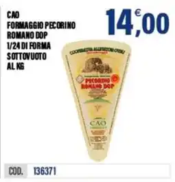 Adhoc Formaggio pecorino romano dop CAO offerta