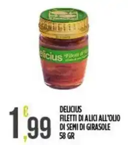 Supermercato Pollio Delicius filetti di alici all'olio di semi di girasole offerta