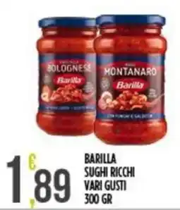 Supermercato Pollio Barilla sughi ricchi vari gusti offerta