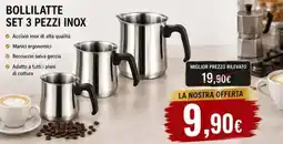 A Casa Mia Bollilatte set 3 pezzi inox offerta