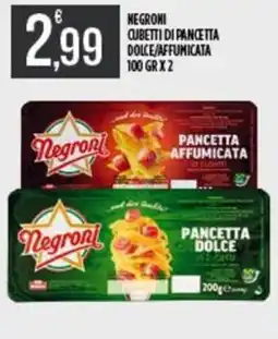 Supermercato Pollio Negroni cubetti di pancetta dolce/affumicata offerta