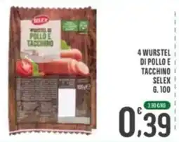 La Mimosa Supermercati Wurstel di pollo e tacchino Selex offerta