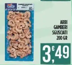 Supermercato Pollio Arbi gamberi sgusciati offerta