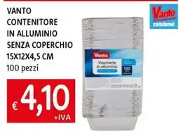 IperFamila Vanto contenitore in alluminio senza coperchio offerta