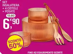 A&O Set insalatiera + 4 ciotole + posate offerta