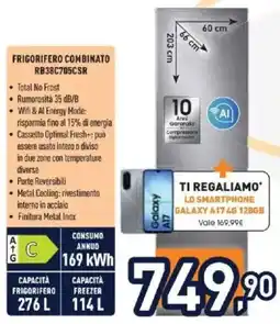 Unieuro Frigorifero combinato RB38C705CSR offerta