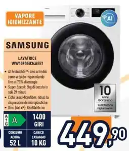 Unieuro Samsung lavatrice offerta