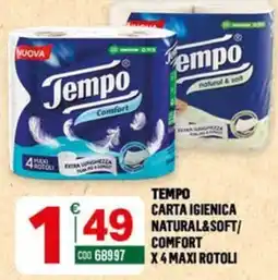 Tutto Risparmio Cash&Carry Tempo carta igienica natural&soft/comfort offerta
