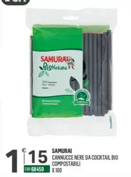 Tutto Risparmio Cash&Carry Samurai cannucce nere da cocktail bio compostabili offerta
