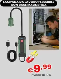 Yammo Lampada da lavoro flessibile con base magnetica offerta