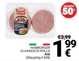 Supermercati Gulliver Hamburger classico di pollo AIA offerta
