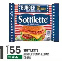 Tutto Risparmio Cash&Carry Sottilette burger con cheddar offerta