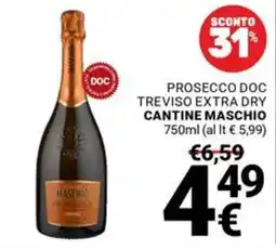 Supermercati Gulliver Prosecco Doc Treviso Extra Dry Cantine Maschio offerta