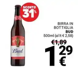 Supermercati Gulliver Birra in bottiglia Bud offerta