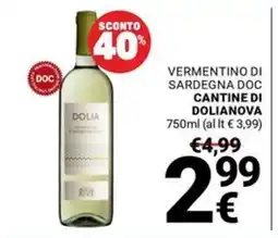 Supermercati Gulliver Vermentino di Sardegna DOC Cantine di Dolianova offerta