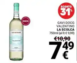 Supermercati Gulliver Gavi DOCG Valentino La Scolca offerta