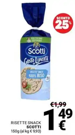 Supermercati Gulliver Risette snack Scotti offerta