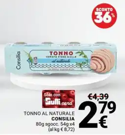 Supermercati Gulliver Tonno al naturale Consilia offerta