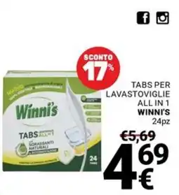 Supermercati Gulliver Tabs per lavastoviglie all in 1 Winni's offerta