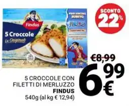 Supermercati Gulliver 5 Crocchette con filetti di merluzzo Findus offerta