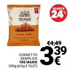 Supermercati Gulliver Cornetto semplice Tre Marie offerta