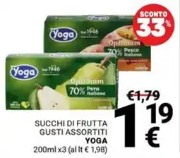 Supermercati Gulliver Succhi di frutta gusti assortiti Yoga offerta