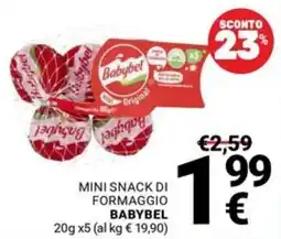 Supermercati Gulliver Mini snack di formaggio Babybel offerta