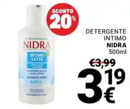 Supermercati Gulliver Detergente intimo latte Nidra offerta
