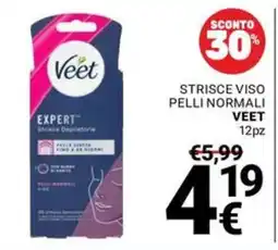 Supermercati Gulliver Strisce viso pelli normali Veet offerta