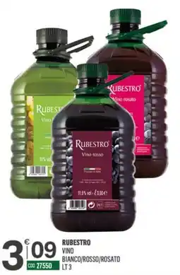 Tutto Risparmio Cash&Carry Rubestro vino bianco/rosso/rosato offerta