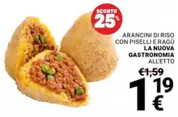 Supermercati Gulliver Arancini di riso con piselli e ragù offerta