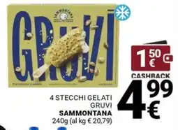 Supermercati Gulliver 4 stecci gelati gruvi sammontana offerta