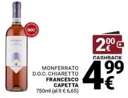Supermercati Gulliver Monferrato D.O.C. Chiaretto Francesco Capetta offerta