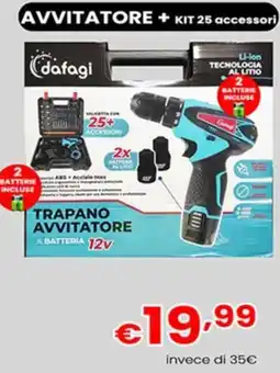 Yammo Trapano avvitatore a batteria 12v Dafagi offerta