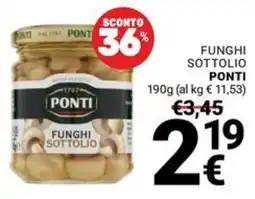 Supermercati Gulliver Funghi sottolio Ponti offerta