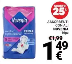 Supermercati Gulliver Assorbenti con ali Nuvenia offerta