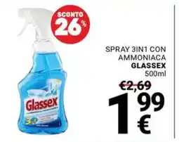 Supermercati Gulliver Spray 3in1 con ammoniaca Glassex offerta
