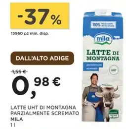 Orvea Latte UHT di montagna parzialmente scremato Mila offerta