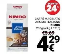 Supermercati Gulliver Caffè macinato aroma italiano Kimbo offerta