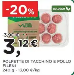 Orvea Polpette di tacchino e pollo Fileini offerta