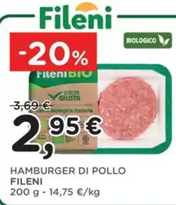 Orvea Hamburger di pollo Fileni offerta