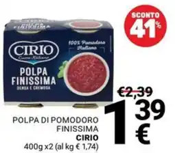 Supermercati Gulliver Polpa di pomodoro finissima Cirio offerta