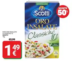Supermercati Gulliver Riso oro insalate classiche 10' Scotti offerta