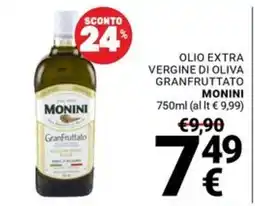 Supermercati Gulliver Olio extra vergine di oliva granfruttato Monini offerta