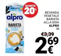 Supermercati Gulliver Beveranda vegetale barista alla soia Alpro offerta