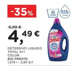 Orvea Detersivo liquido total 4+1 color bio presto offerta