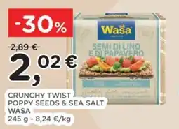 Orvea Crunchy Twist Poppy Seeds & Sea Salt Wasa offerta